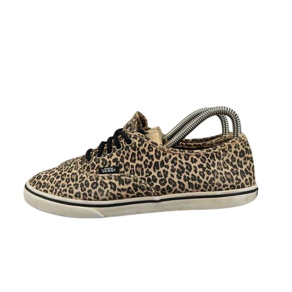 Vans Shoes Womens 7 Sneaker Authentic Low Pro Skate Casual Leopard Cheetah Brown - Picture 4 of 13